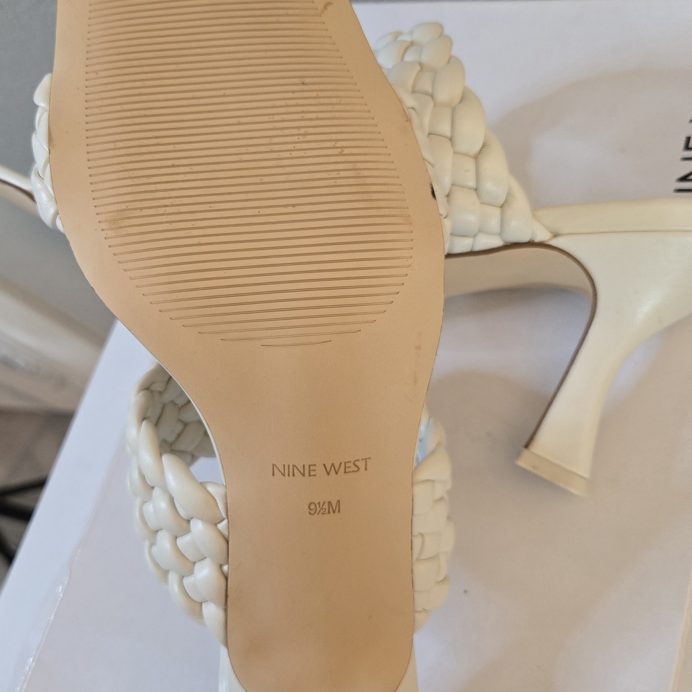 Nine West Hasnot3 Elegant Cream Women's Heeled Sandals - Picture 9 of 11